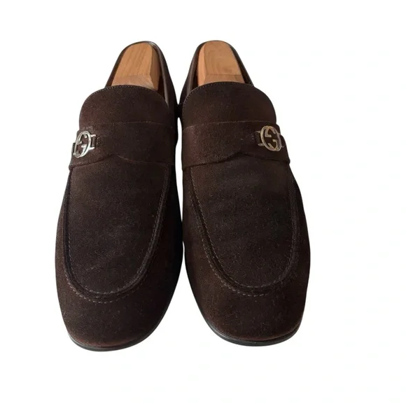 GUCCI Men's Brown Suede Loafers SZ 8.5D - Picture 2 of 15